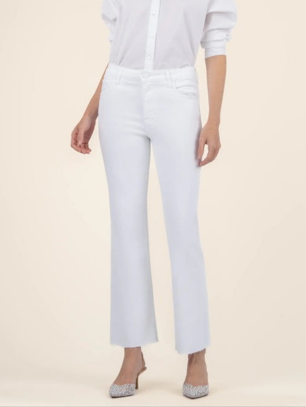 NWT Kut From The Kloth Kelsey Ankle Flare White Jeans 14 Firm Price